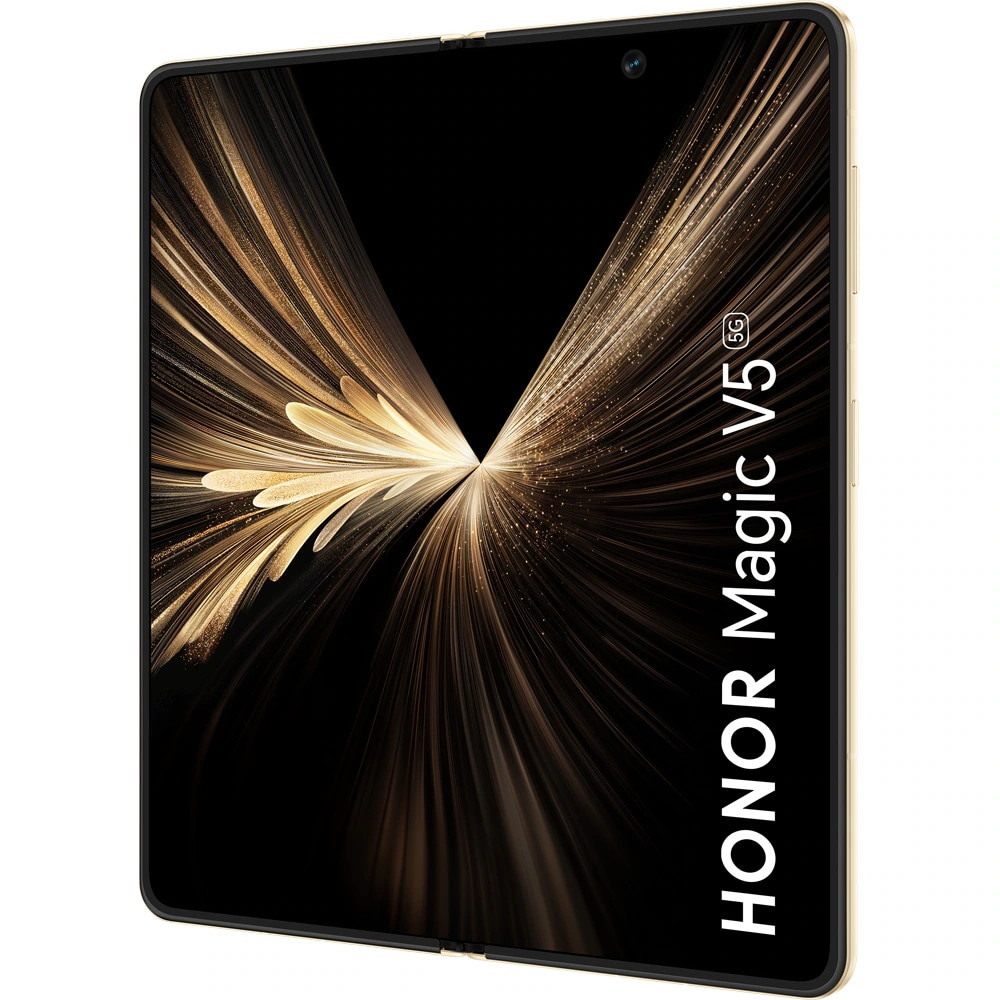 Telefon mobil HONOR Magic V5 5G, 512GB, 16GB RAM, Dual SIM, Ivory White