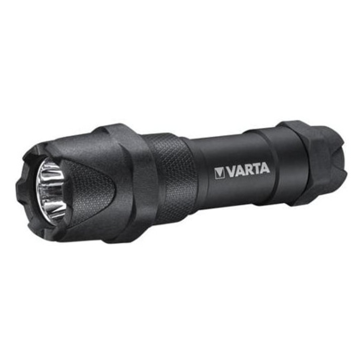 Lanterna Varta Indestructible F10 Pro LED, neagra, dimensiuni compacte