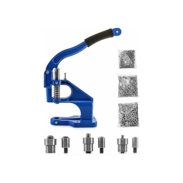 Masina de perforat ochiuri cu 3 matrite si 1500 de ochiuri, pentru textile si piele