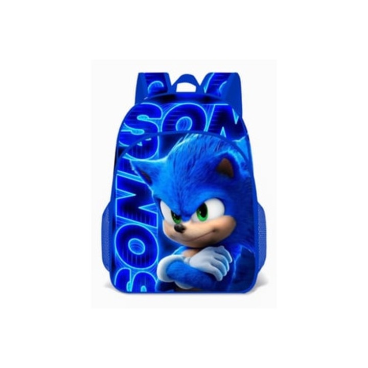 Ghiozdan copii Sonic Game 3D, pentru gradinita, albastru