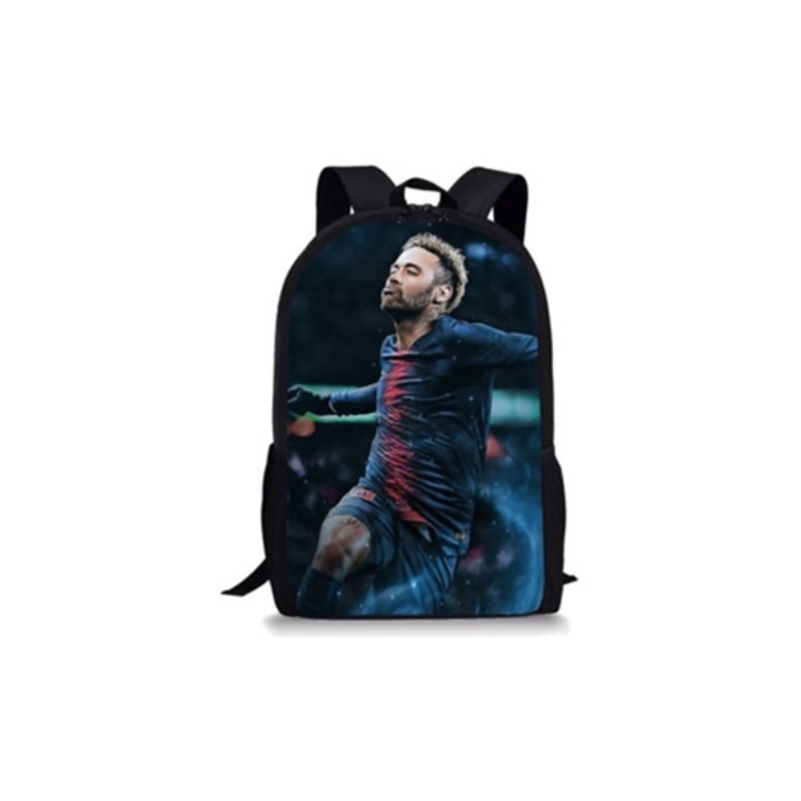Ghiozdan scolar Neymar Jr. pentru baieti si fete, imprimare 3D, marime M
