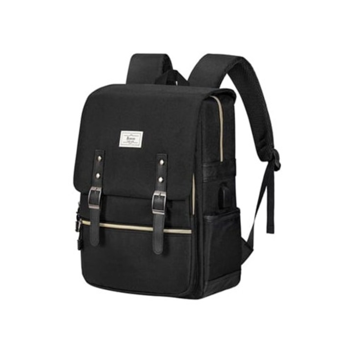 Vintage laptop hátizsák 15,6 hüvelykes, USB porttal, unisex