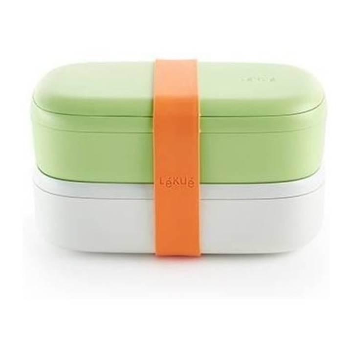 Cutie alimentara set, Lekue, verde, alb, portocalie