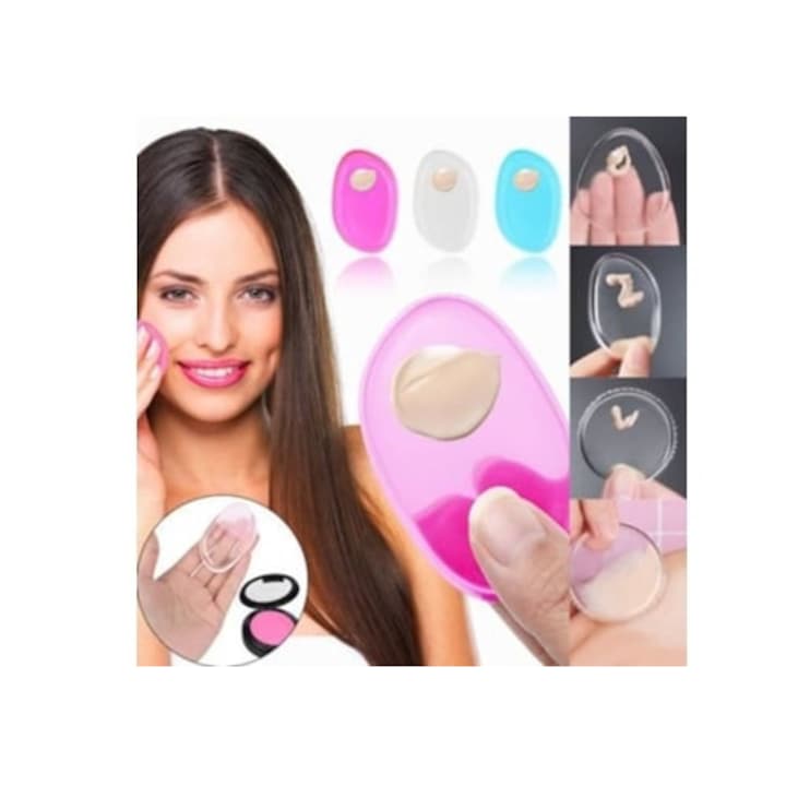 Aplicator fond de ten din gel de silicon, set, multicolor