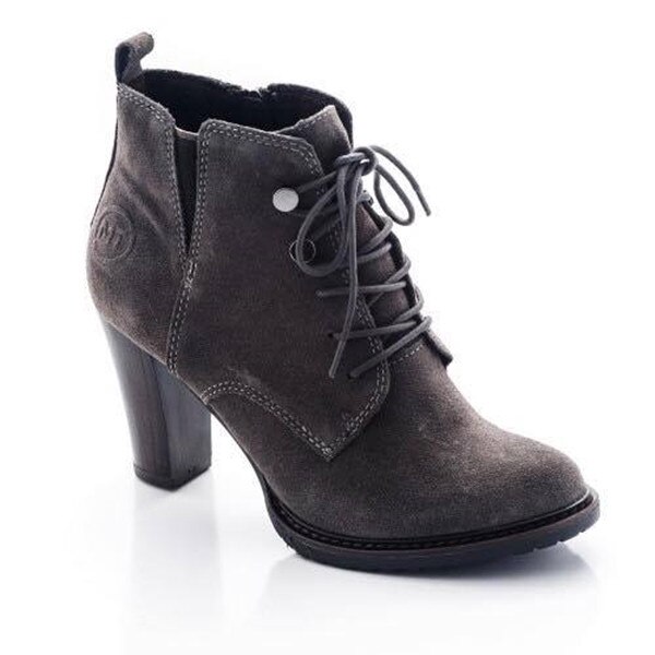 Ghete Marco Tozzi, piele intoarsa, gri, Gri, 37