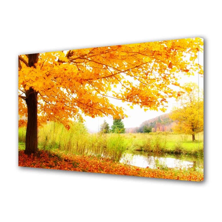 Tablou Canvas Luminos in intuneric VarioView LED Peisaj Copac pe malul lacului, 30 x 45 cm