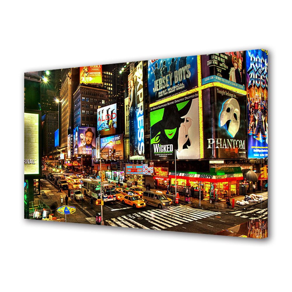 Tablou Canvas Luminos in intuneric VarioView LED Urban Orase Reclame in New York, 30 x 45 cm