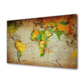 Tablou Canvas Orase Urban BTex ArtDecoMag Modern Harta politica a lumii, 40 x 60 cm Tablou Canvas Orase Urban BTex ArtDecoMag Modern Harta politica a lumii, 40 x 60 cm