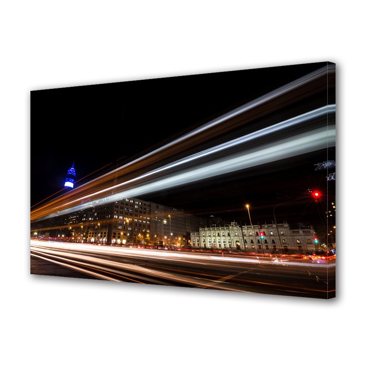 Tablou VarioView MoonLight Fosforescent Luminos in Urban Orase Santiago Spania Noaptea, 50 x 70 cm