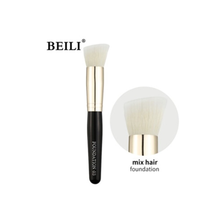 Set 100 pensule machiaj din par de capra negru Aquaforge