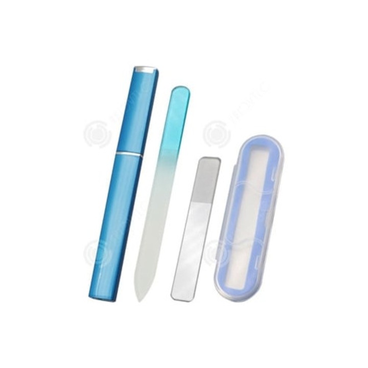 Set pile cosmetice din sticla, 14x12x0.3cm, pentru polishare nano, cu doua fete