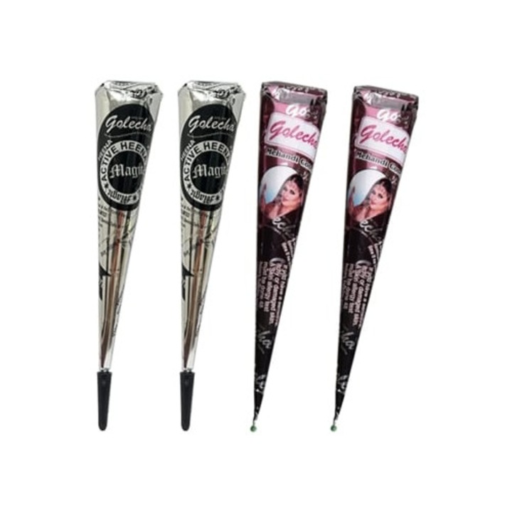 Tatuaj temporar, negru si maro, set de tatuaje mehndi