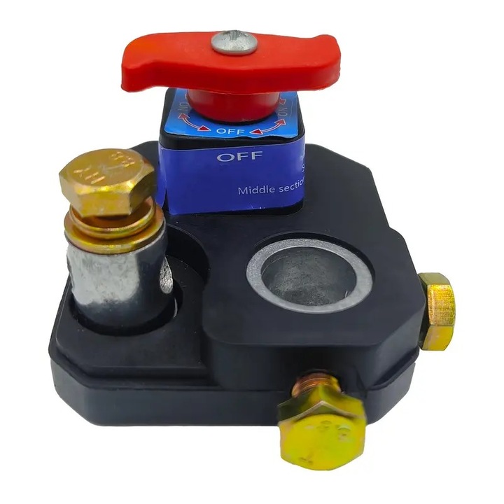 Comutator deconectare baterie SkyTechs, 12-24V, curent 100A, montaj rapid, universal pentru vehicule agricole, autobuze, camioane, rulote