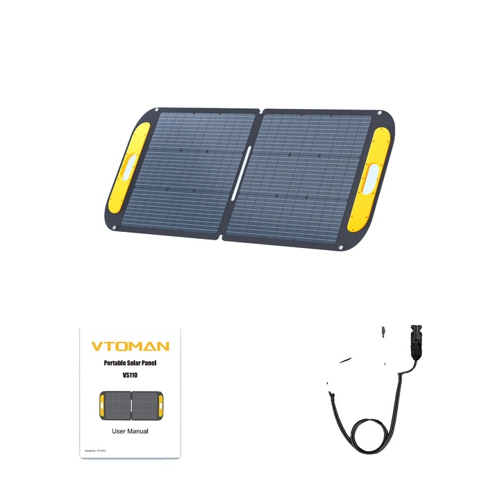 Panou solar portabil, 110W, 2 panouri, impermeabil, 51.6x23.7in