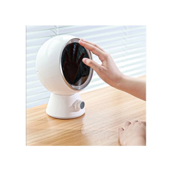 Ventilator portabil cu cap oscillant, turbo, viteza mare, incarcare USB, silentios, alb