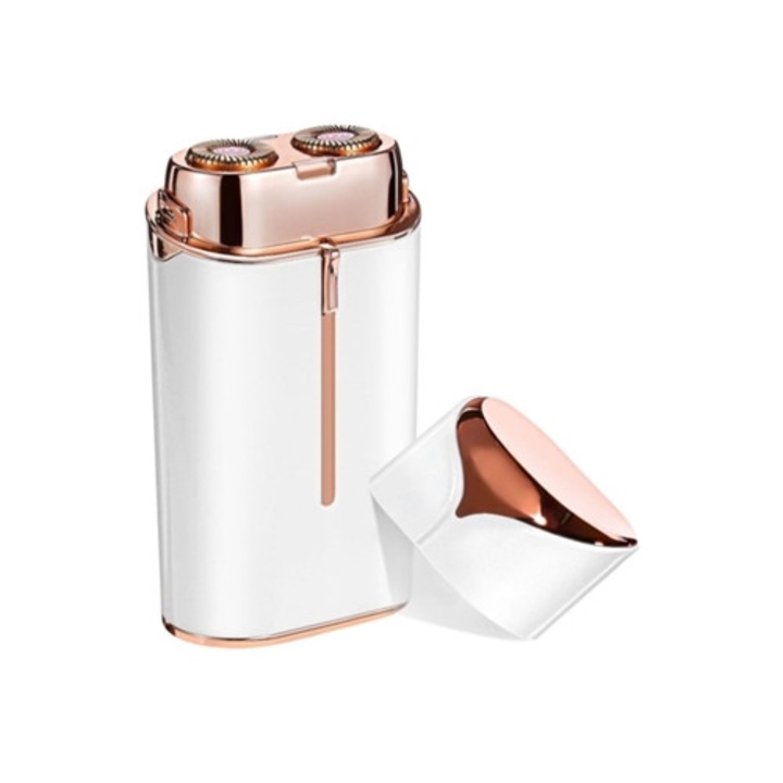 Epilator electric pentru femei, cu lumina inteligenta, fara durere, alb/roz auriu