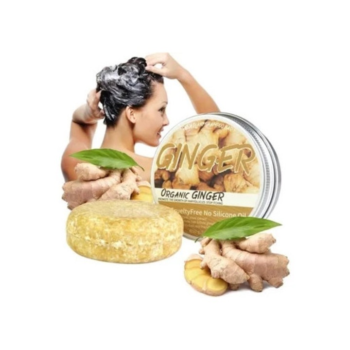Sampon solid pentru cresterea parului, cu sapun de ghimbir, impotriva caderii parului