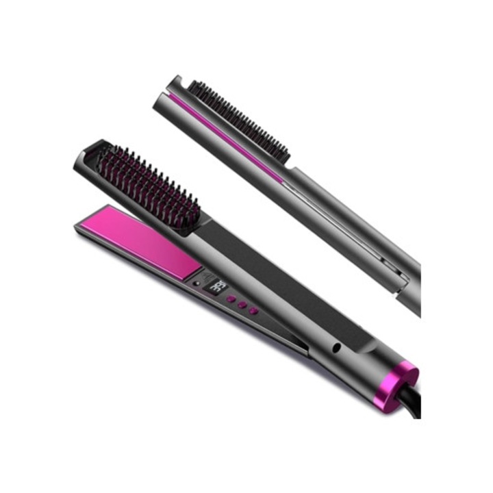 Perie de par electrica 2-in-1 ceramica si turmalina, temperatura ajustabila