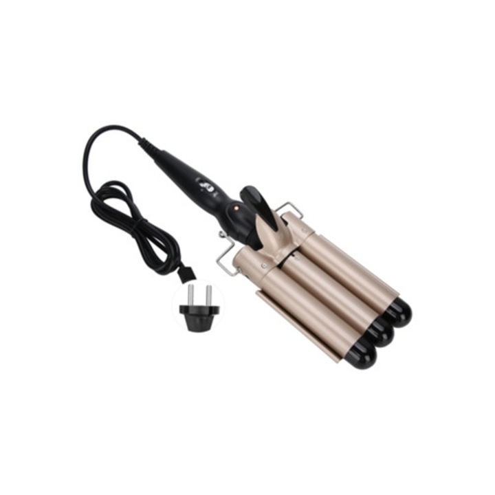 Háromhengeres kerámia hajgöndörítő, gyors felmelegedés, negatív ionok