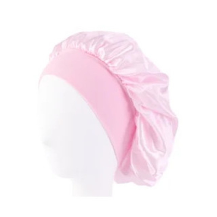 Caciula de somn din satin pentru femei, solida, cu margine lunga, unisex, banda elastica, accesorii par