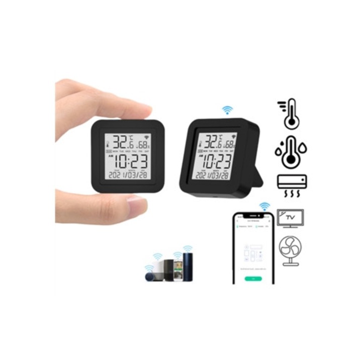 Termometru Meteo Smart Wifi cu Display Digital si Control de la Distanta