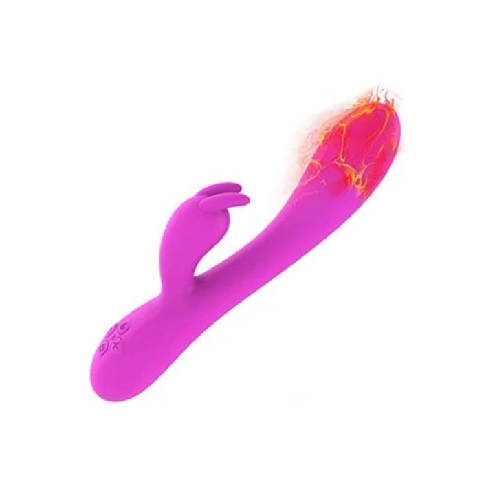 Rezgő G-pont stimulátor fűtéssel, rózsaszín, csikló- és G-pont stimulációhoz