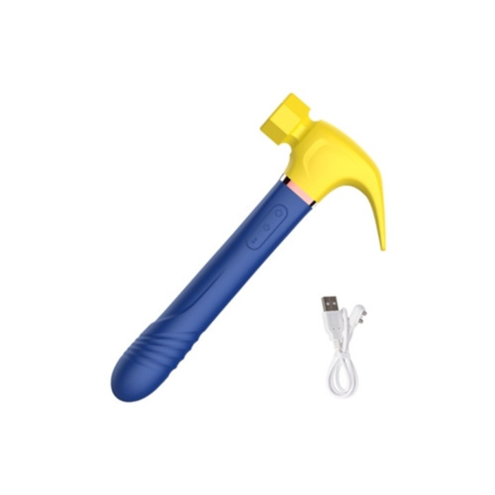 4 az 1-ben teleszkópos vibrátor szívással, kék-sárga, nőknek