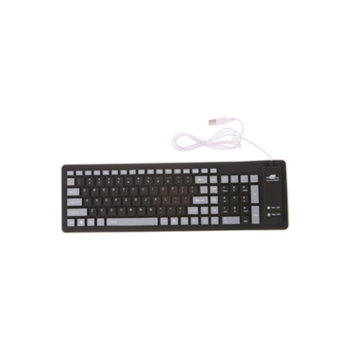 Tastatura USB cu 103 taste, pliabila, impermeabila, cu husa din silicon moale, pentru bicicleta electrica