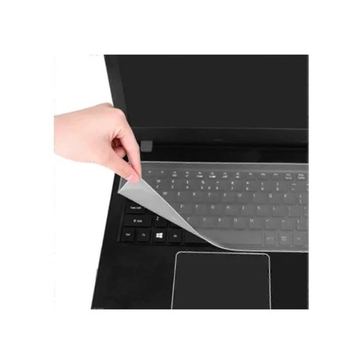 Folie protectie pentru laptop 15.6", transparent, silicon impermeabil, 37x13.5cm