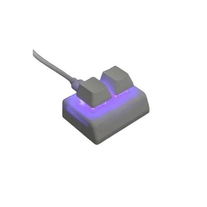 Tastatura gaming mini RGB cu 2 taste, comutator rosu, layout personalizat
