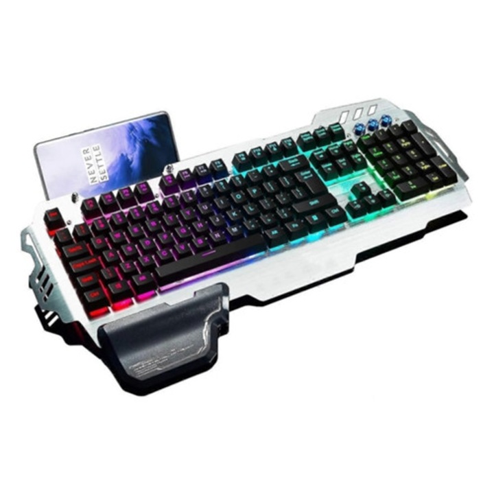 Tastatura Mecanica Wireless/Fir Keychron K1 Max, Cablu, Bluetooth, 2.4Ghz, ALB Led, 87 Taste, QMK/VIA, Red Switches
