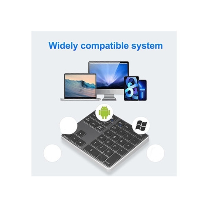 Tastatura Bluetooth pliabila, portabila, reincarcabila, 2 parti, multicolor