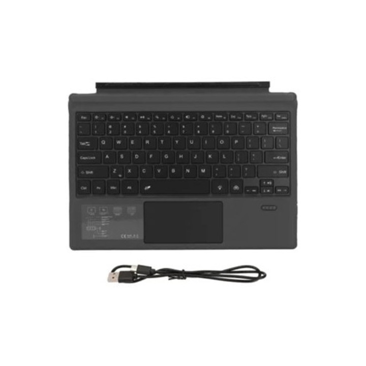 Tastatura Bluetooth wireless reincarcabila USB C, iluminare 7 culori, portabila cu touchpad, pentru tablete