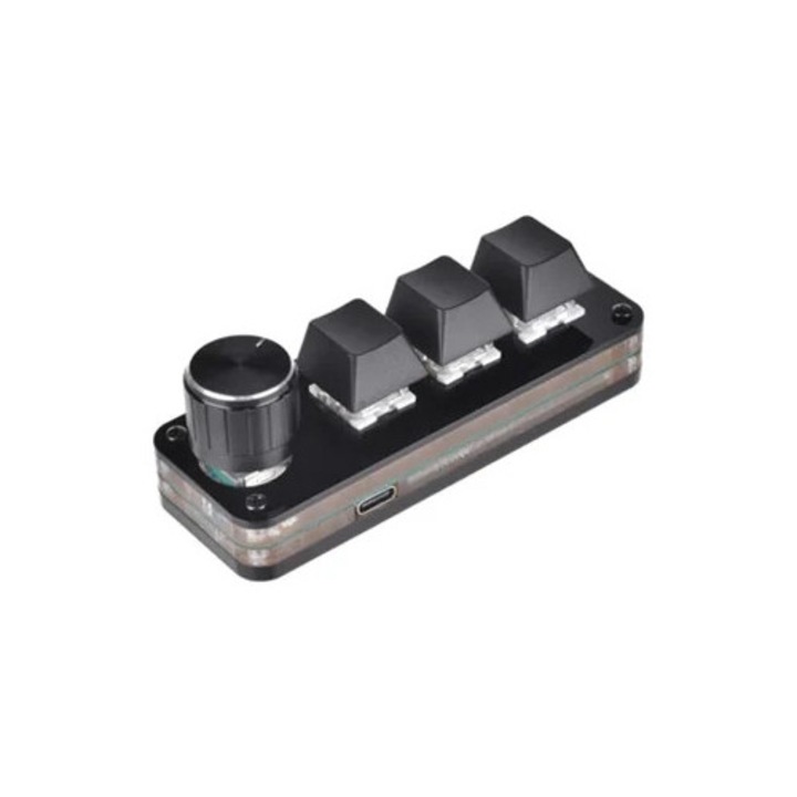 Tastatura mecanica programabila macro, 2/3/4/5 taste, buton mini hot swap, set DIY gaming