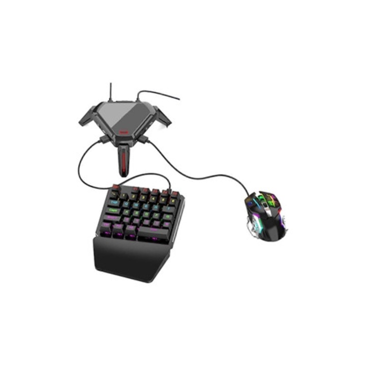 Adaptor pentru tastatura si mouse de gaming mobil, converter pentru tastatura si mouse, set cu tastatura mecanica si mouse, pentru Android Ly Ebike