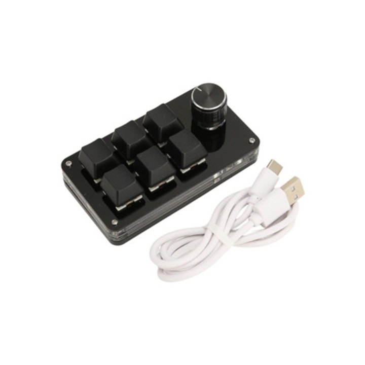 Tastatura numerica mini cu 6 taste, USB, programabila, pentru gaming si birou
