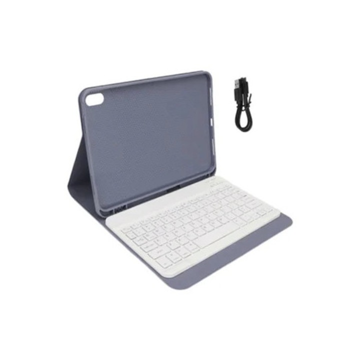 Tastatura wireless Bluetooth pentru tablete iOS, cu carcasa magnetica si suport pentru creion, set