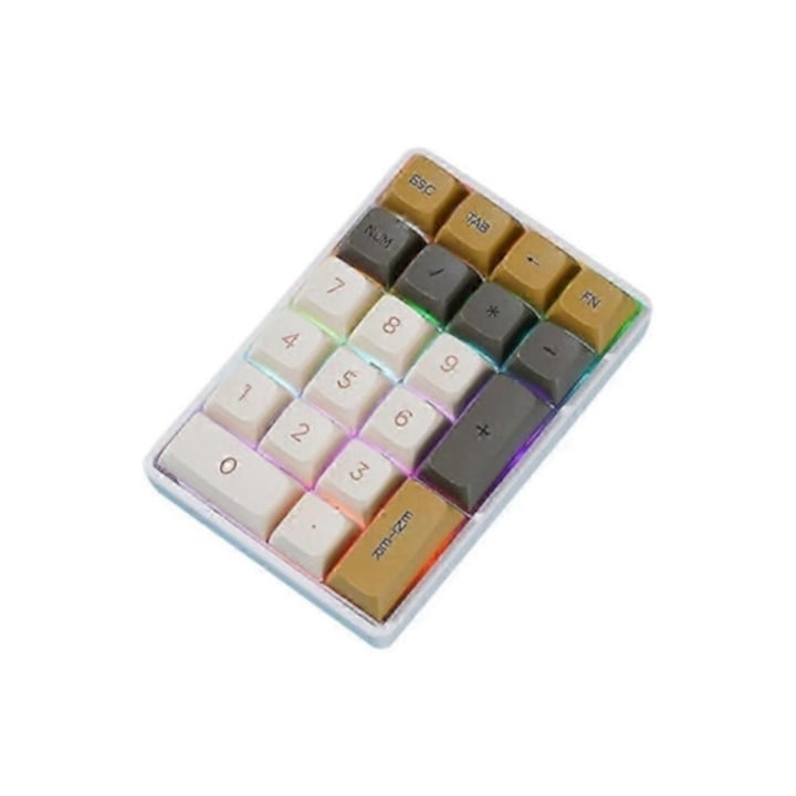 Tastatura numerica mecanica mini wireless 2.4G, 21 taste, pentru contabilitate si jocuri, neagra