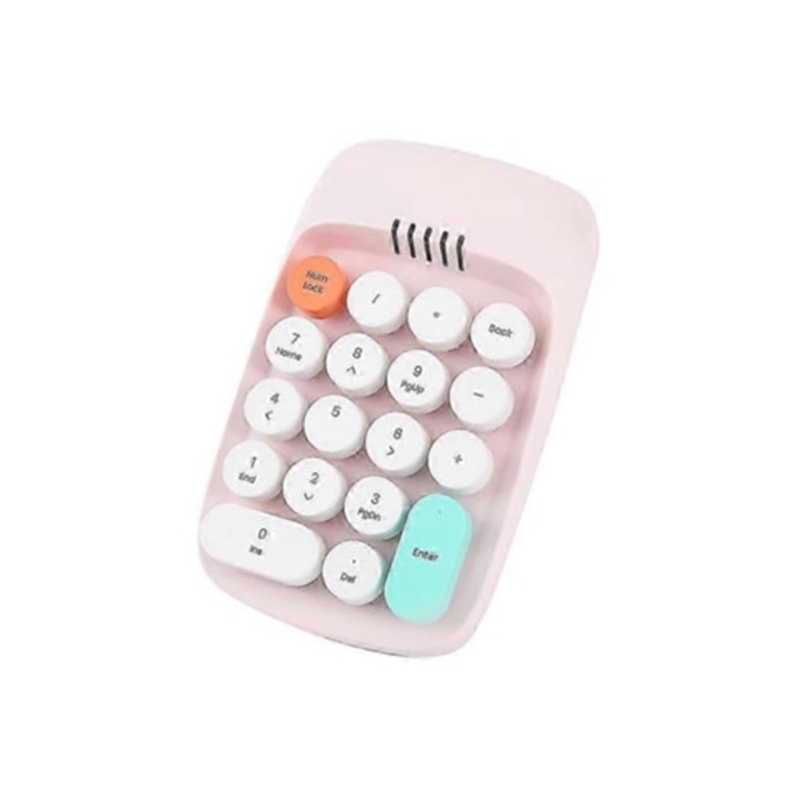 Tastatura numerica wireless, 18 taste, tip masina de scris, 2.4GHz, Bluetooth