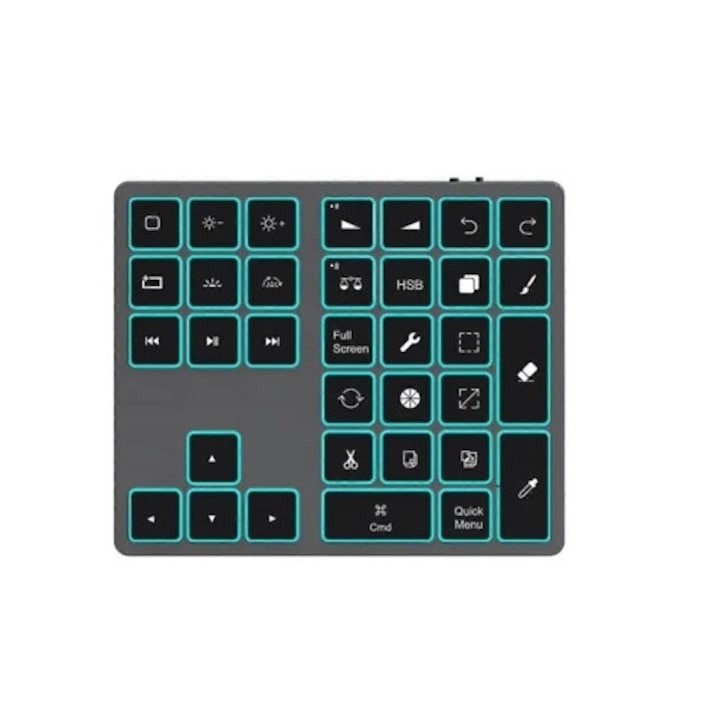 Tastatura mecanica mini cu 9 taste si 1 buton, programabila, personalizabila, Ly Ebike