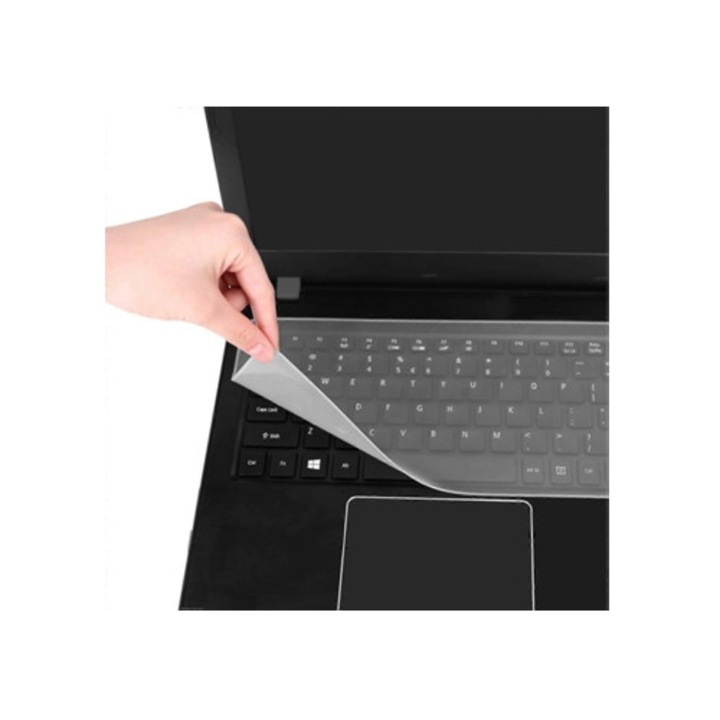 Folie protectie pentru laptop 15.6", transparenta, silicon impermeabil, 37x13.5cm