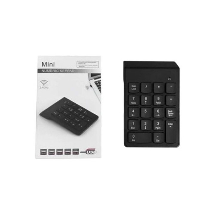 Tastatura numerica wireless Bluetooth 2.4 inch, 18 taste, mini, pentru biciclete electrice de afaceri
