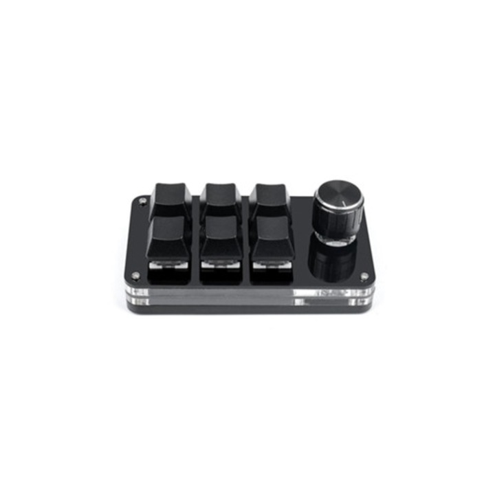Tastatura wireless Bluetooth cu buton macro personalizat, Negru