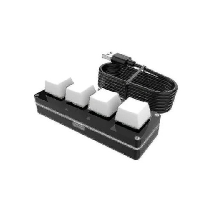 Tastatura personalizata 4 taste RGB, programabila, interschimbabila