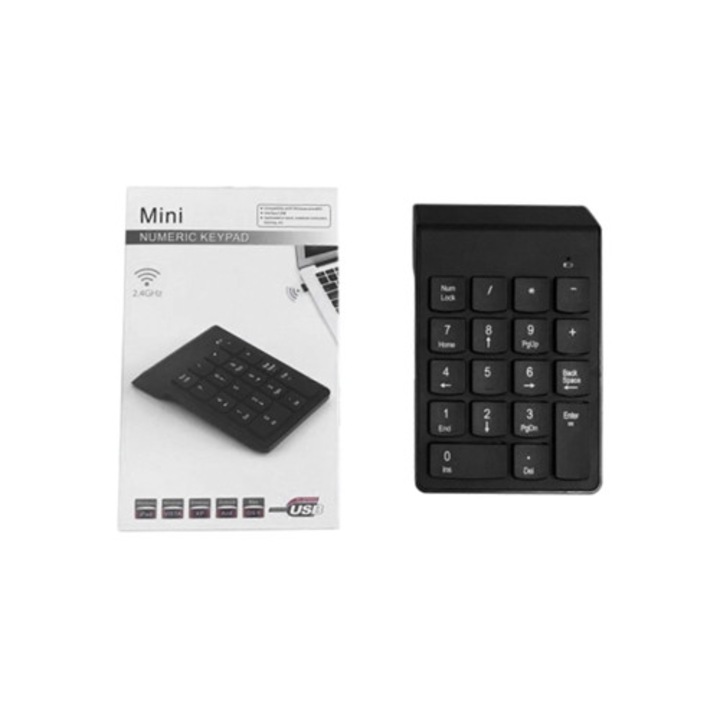Tastatura numerica wireless Bluetooth 2.4 inch, 18 taste, mini, pentru biciclete electrice de afaceri