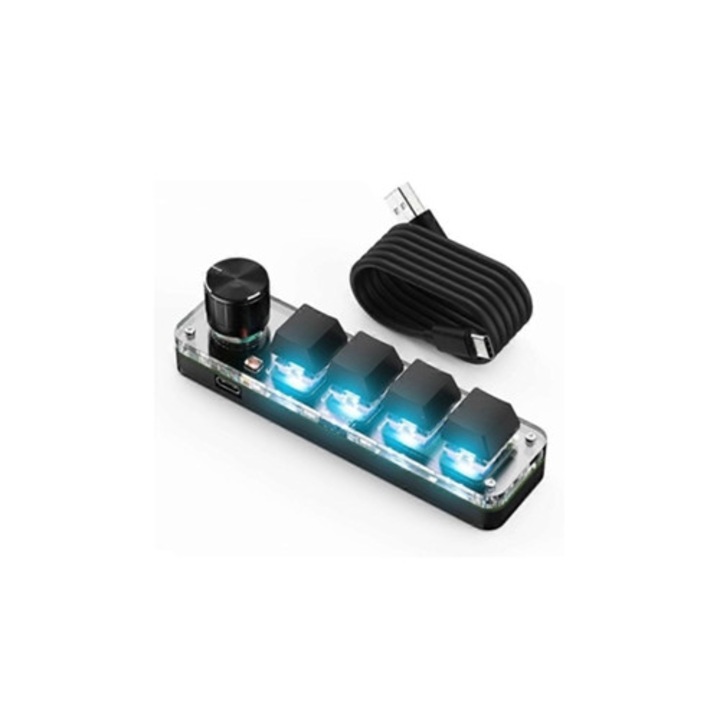 Tastatura mecanica RGB cu 4/12 taste macro, set pentru gaming Ly Ebike