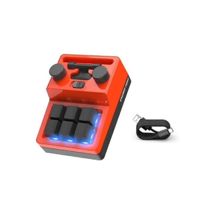 Tastatura cu buton de programare macro personalizat, 6 taste, RGB, set