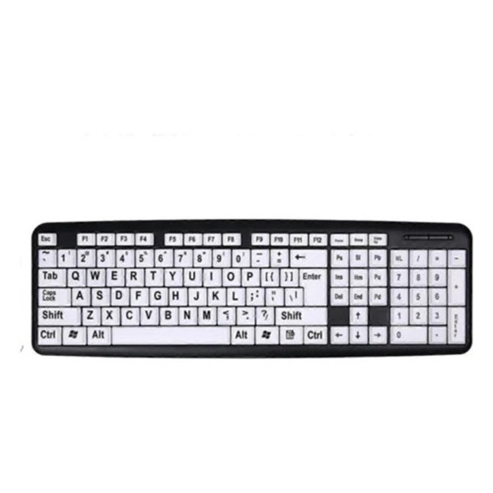Tastatura cu taste mari, USB, pentru persoanele cu deficiente de vedere, set