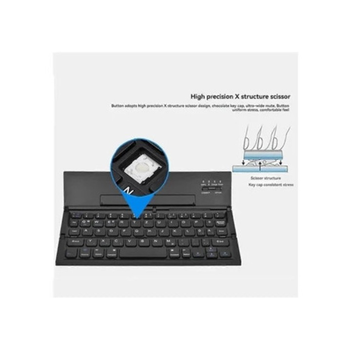 Tastatura mecanica cu fir 79 taste, USB, silentioasa, pentru gaming si lucru, multicolor