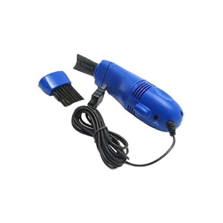 Aspirator pentru tastatura, mini, USB, albastru
